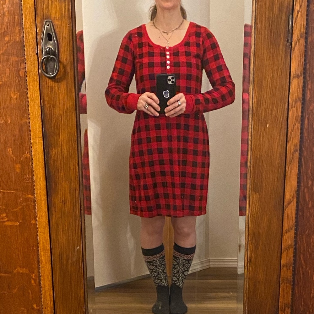 Little Blue House Buffalo Plaid Nightgown, size small